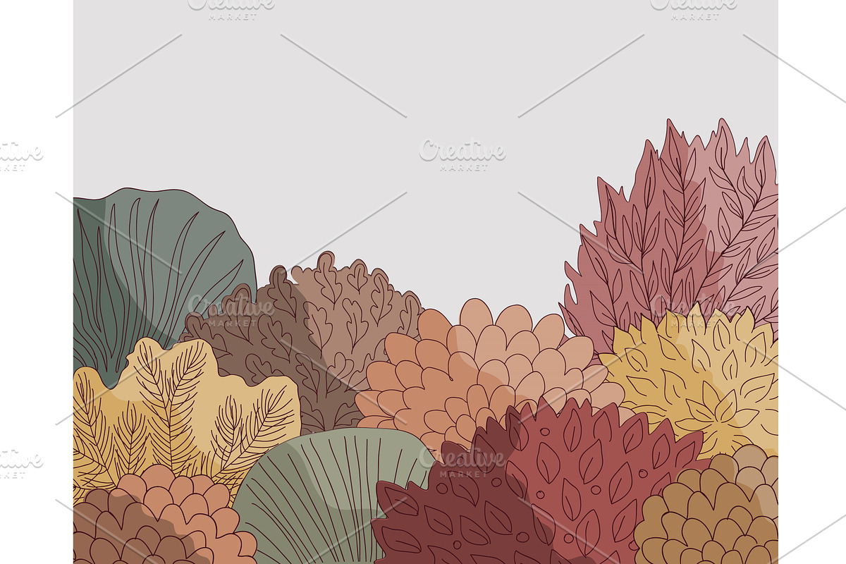 Doodle Autumn hand drawn forest, an Illustration by Toltemara