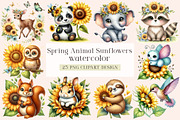 Spring Animal Sunflowers Sublimation, an Animal Illustration by DreamArtGraphic (Thumbnail 1 of 4)