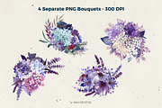 Hydrangea Bouquets Watercolor PNG, an Object Illustration by Mia Digital (Thumbnail 2 of 6)
