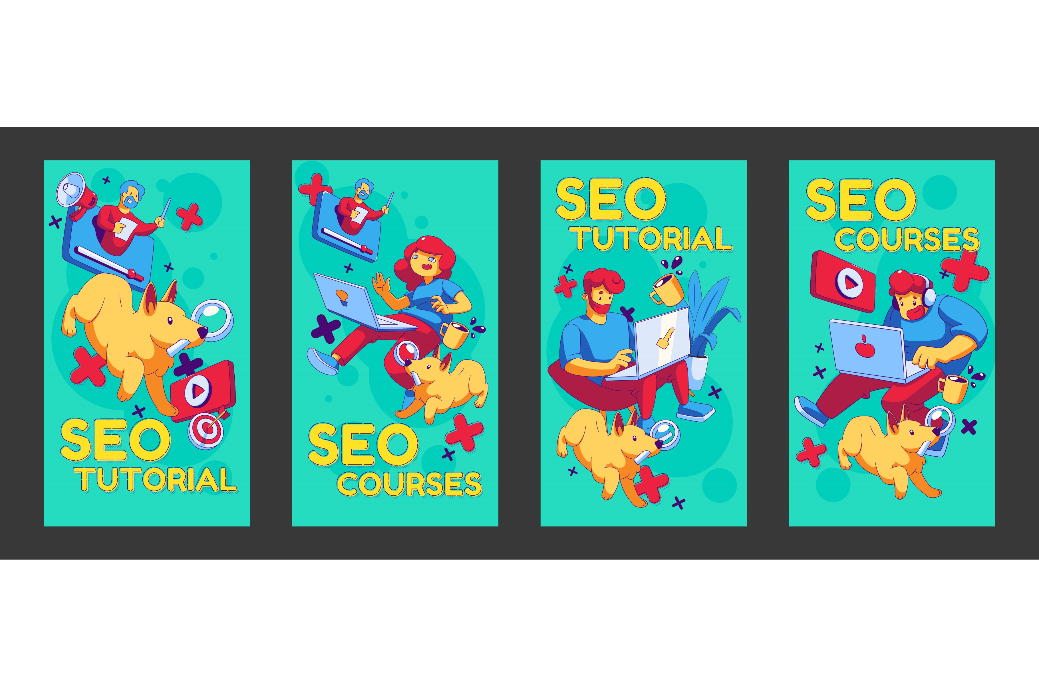 Seo tutorial posters, search engine, an Education Illustration by art ...