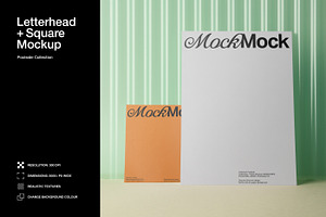 Letterhead Square Card Mockup