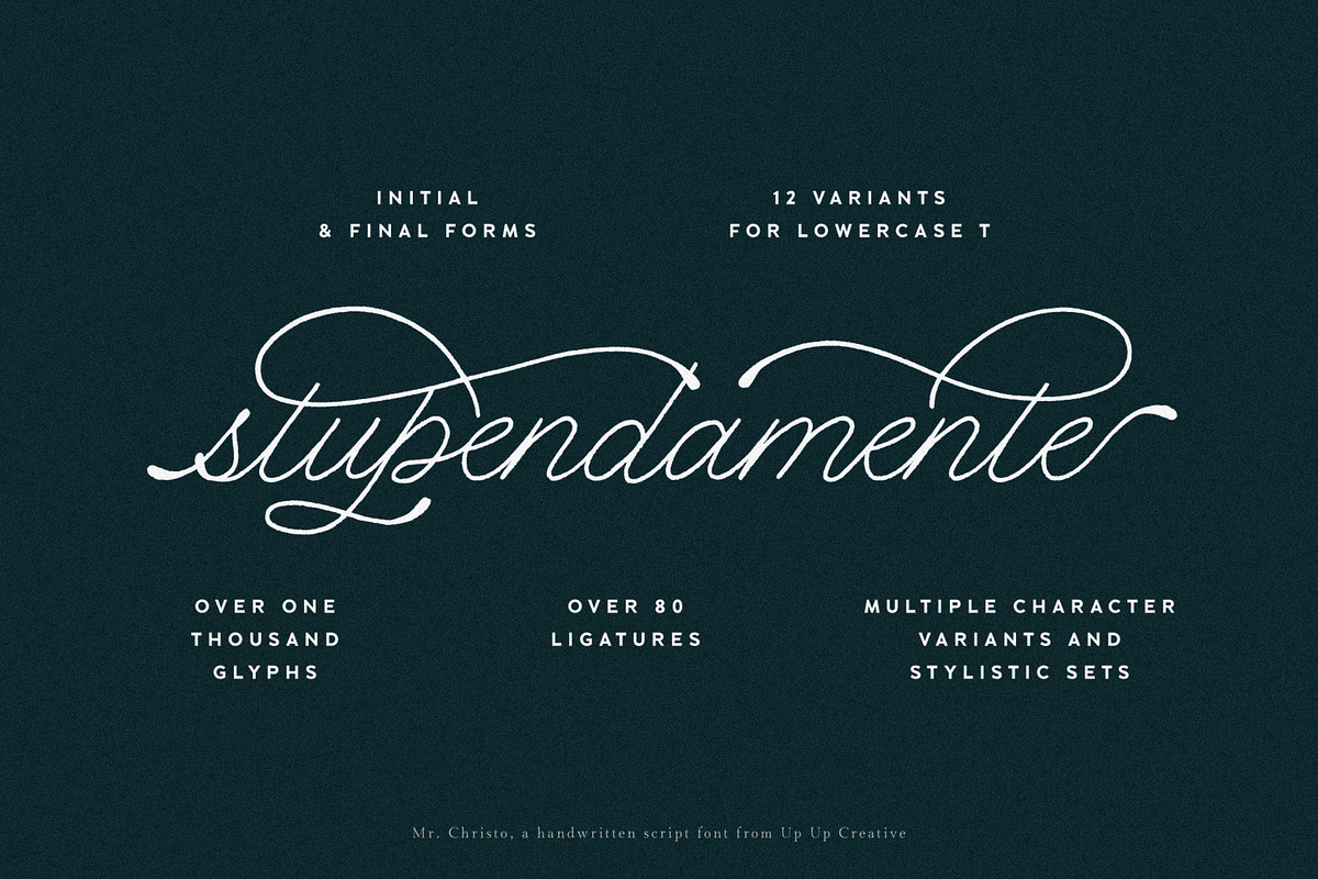 Mr Christo Calligraphy Script Font, a Script Font by Up Up Creative (Photo 2 of 16)