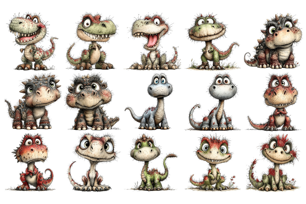 Whimsical Quirky Dinosaur PNG, an Animal Illustration by Nicolle's Colorful Art (Photo 2 of 5)