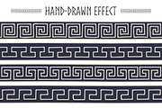 Blue and white greek meander brushes, a Brush Add-On by ekmelica (Thumbnail 3 of 5)