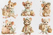 Whimsical Halloween Mouse Clipart, a Seasonal Illustration by Rose Art (Thumbnail 2 of 8)