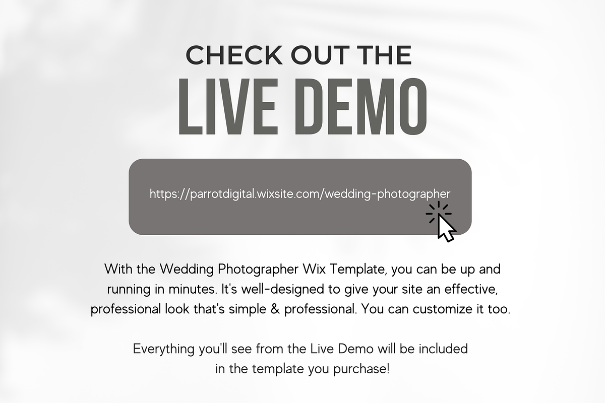 Wedding Photographer Website for Wix, a Shopify Template by Parrot Designs (Photo 4 of 4)