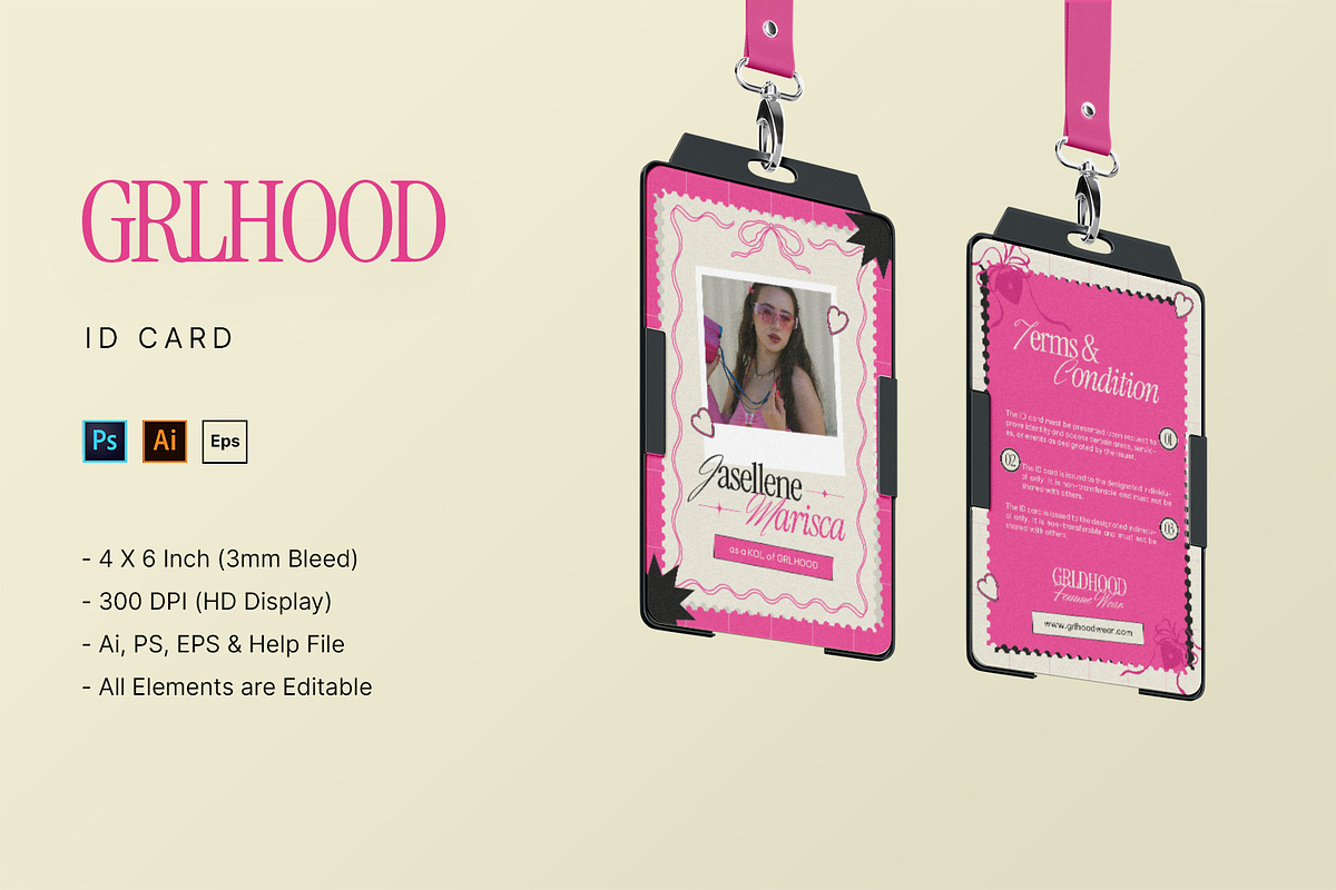GRLHood - ID Card, a Print Template by StreaksideStd (Photo 1 of 3)