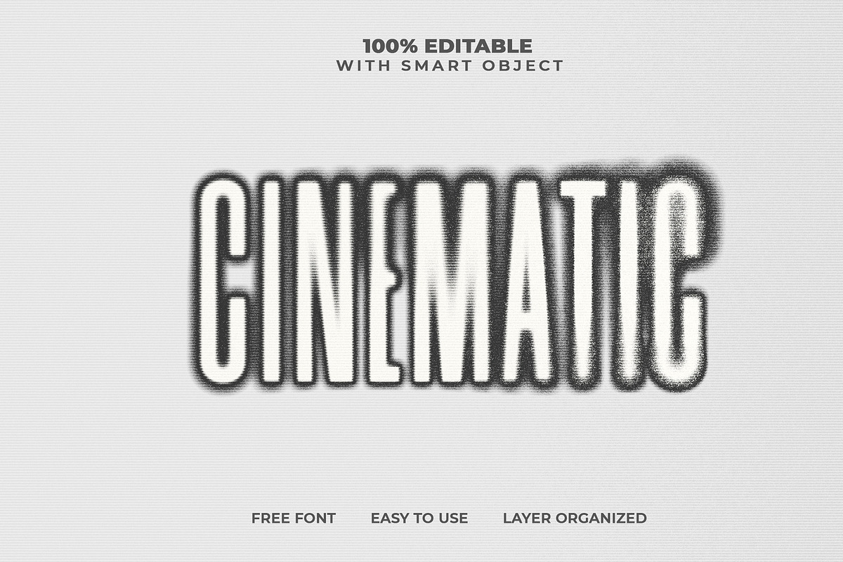 Cinematic Grain Text Effect PSD, a Layer Style Add-On by Md Jahidul99 (Photo 1 of 2)