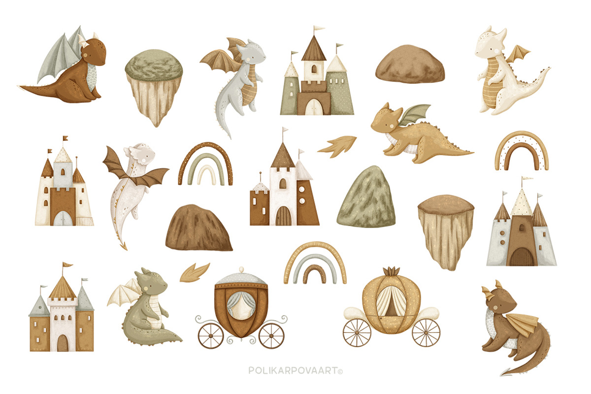 Fairytale - magic clipart & patterns, an Animal Illustration by polikarpovaart (Photo 14 of 16)