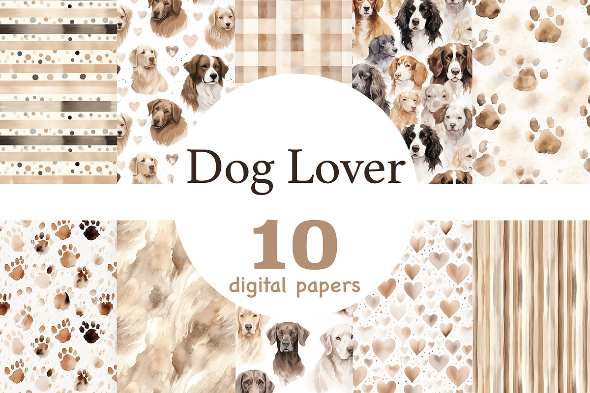 Dog Lover Digital Paper, a Pattern Graphic by GlamArtZhanna (Photo 1 of 4)