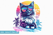 Cute Cat on the Beach Clipart Bundle, an Illustration by crative8112 (Thumbnail 4 of 9)