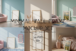 Minimal Wall Frame Mockup 20 PSD, a Product Mockup by DreamoraArt