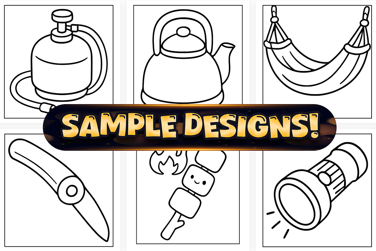 Bold Easy Camping Coloring Pages, a Sport Illustration by Craftsbeefy (Photo 2 of 4)
