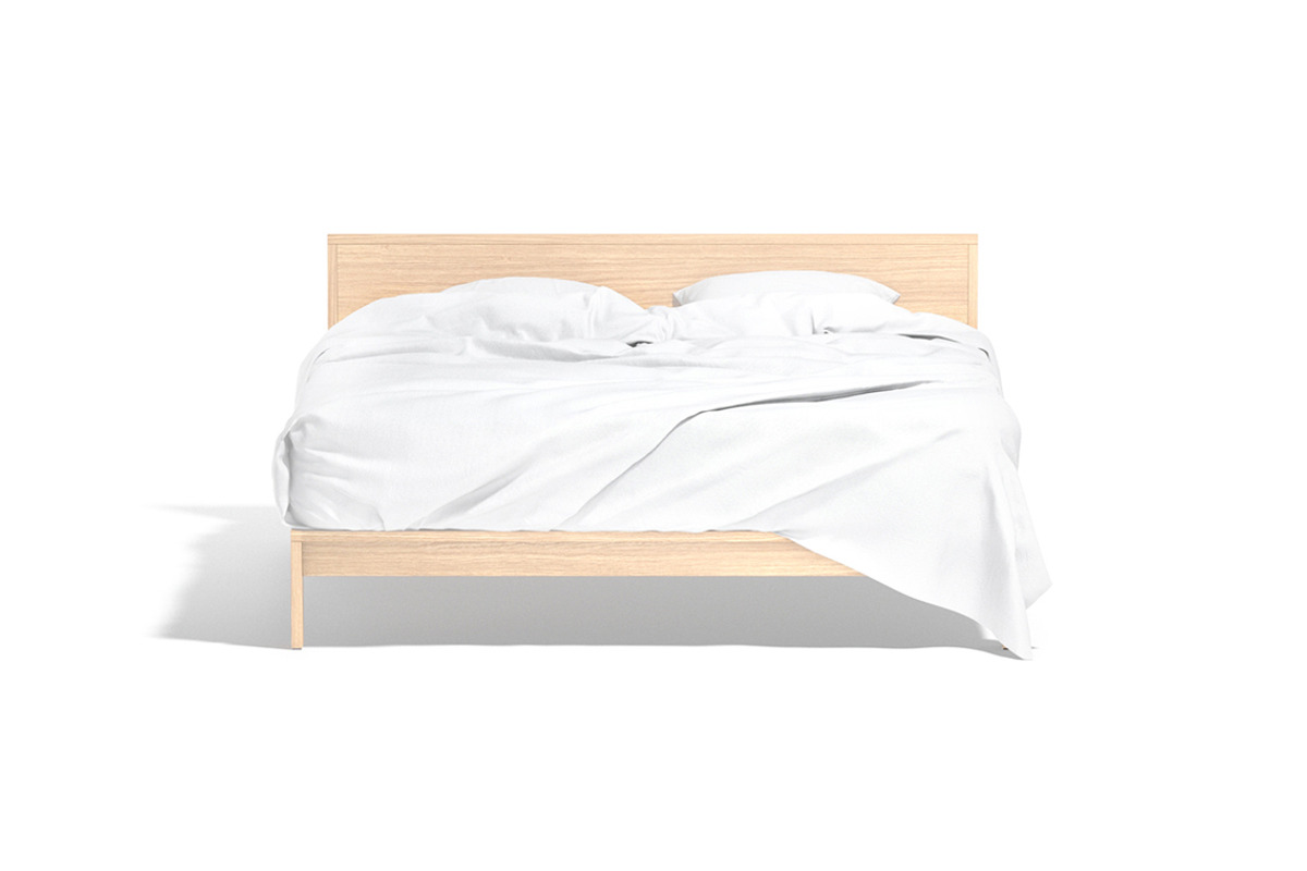 White Wooden Double Bed 3D Model, an Object 3D Model by rebrandy (Photo 2 of 10)