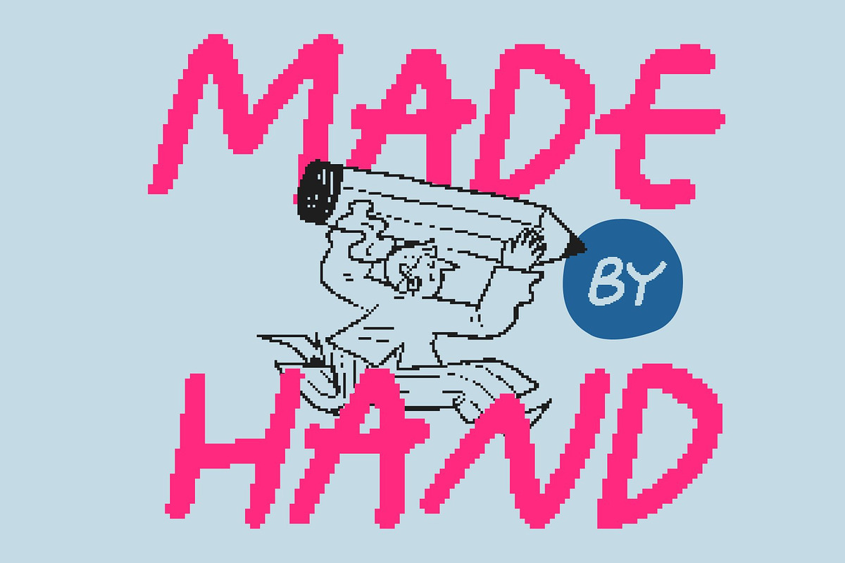 CS Easton Pixel, a Handwritten Font by Craft Supply Co. (Photo 2 of 8)