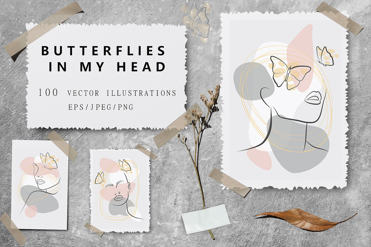 Butterflies in my head, a Decorative Illustration by Vinegret -Shop (Photo 1 of 6)