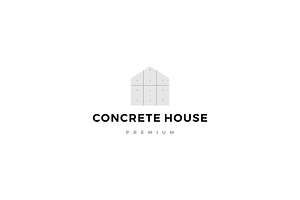 Exposed Concrete House Logo Vector