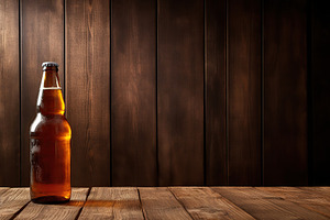 Bottle of beer on wooden background, a Food & Drink Photo by AlyaAnd