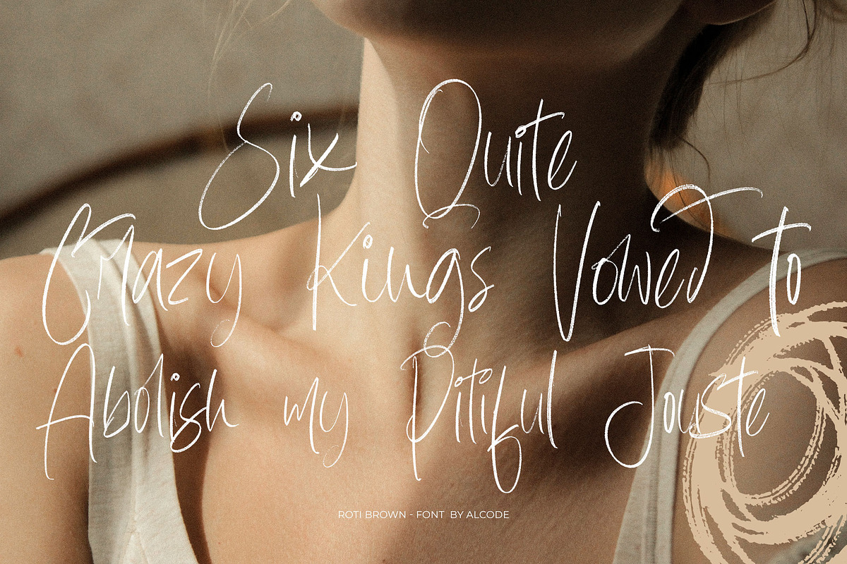 Roti Brown With 6 Editable logo, a Script Font by Alcode (Photo 5 of 15)