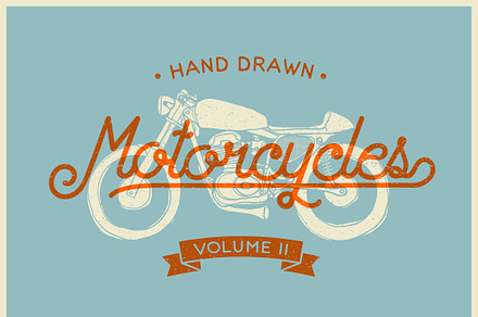 Vintage Hand drawn Motorcycle Vol. 2
