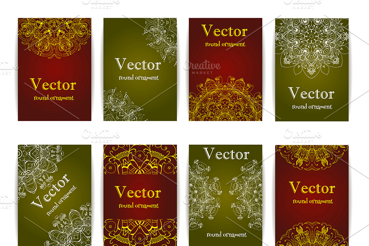 Set of 8 cards with Mandalas,Vector, a Graphic by Iryna Danyliuk (Photo 2 of 2)