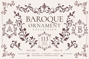 Baroque Ornament Collection, a Decorative Illustration by Papatongartist