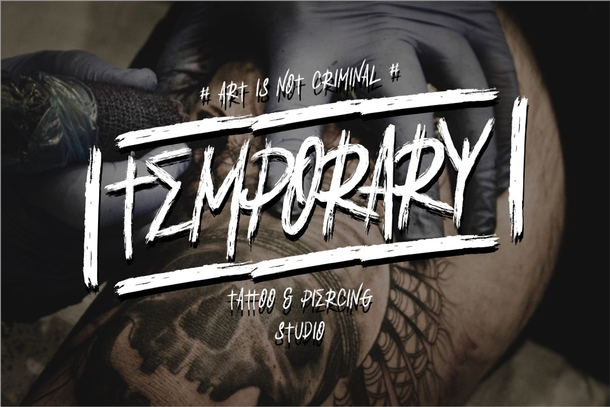 Rougher Brush Font preview 8