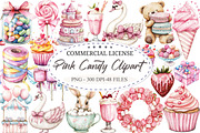 Watercolor Pink Candy Clipart Bundle, a Seasonal Illustration by designcity5 (Thumbnail 1 of 5)