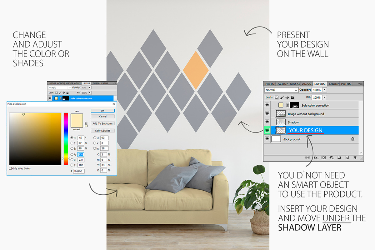 Wall & Frames Mockup - Bundle Vol 4, a Print Template by Yuri-U (Photo 2 of 32)