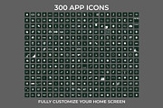 300 Dark Green Minimal iOS Icon Pack, an Icon by A Good Design Studio (Thumbnail 4 of 5)