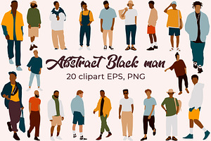 Black Man Clipart. Abstract People