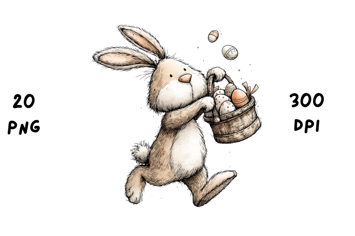 Whimsical Floral Easter Rabbit, an Animal Illustration by GiraffeCreative (Photo 3 of 20)