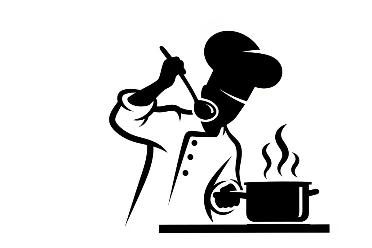 High-quality chef cooking silhouette, an Illustration by Amazin_art (Photo 4 of 31)
