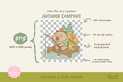 Autumn Capybara Camping Clipart, an Animal Illustration by Blumensdiary (Thumbnail 3 of 6)