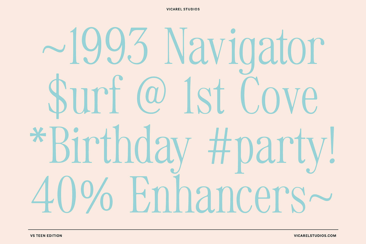 VS Teen Edition – Retro Serif Font, a Serif Font by Vicarel Studios (Photo 6 of 21)