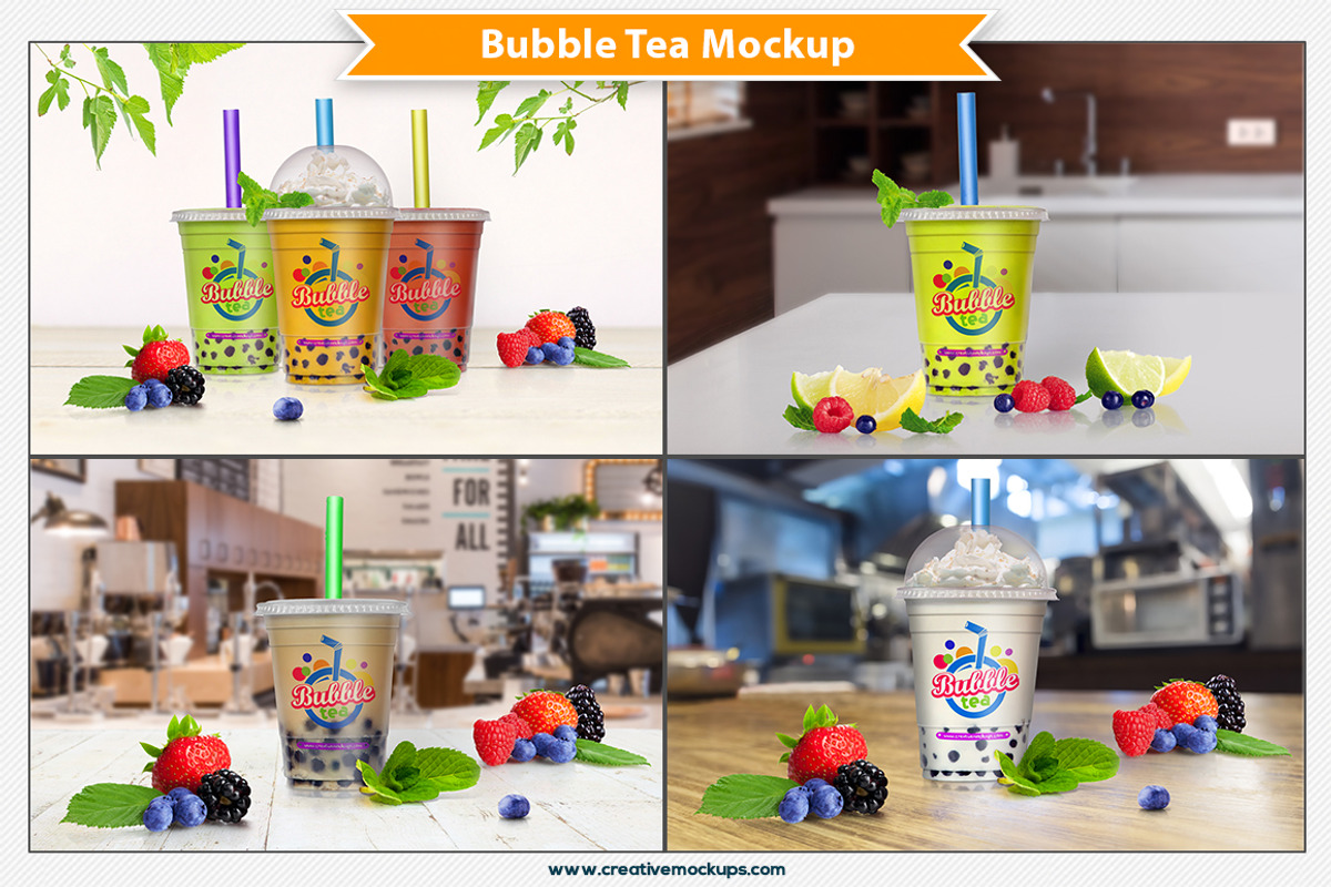 Bubble Tea Mockup, a Cups & Container Mockup by Plus Media (Photo 1 of 5)
