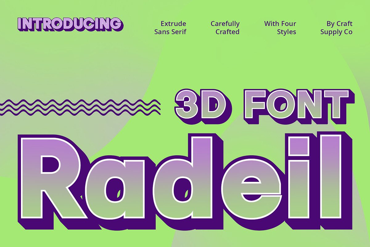 Radeil 3D, a Sans Serif Font by Craft Supply Co. (Photo 1 of 8)