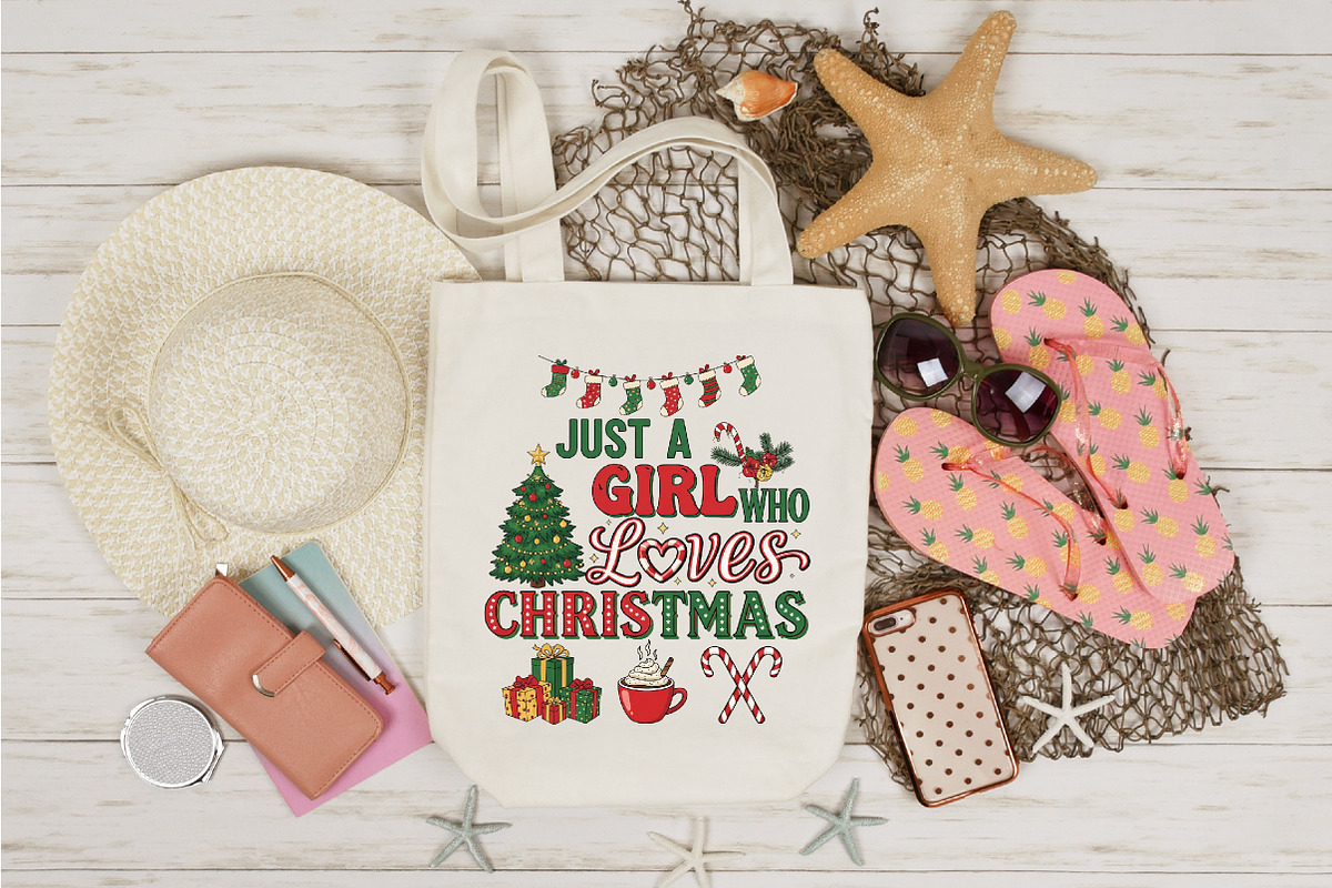 Just A Girl Who Loves Christmas Png, an Illustration by Designking (Photo 2 of 4)