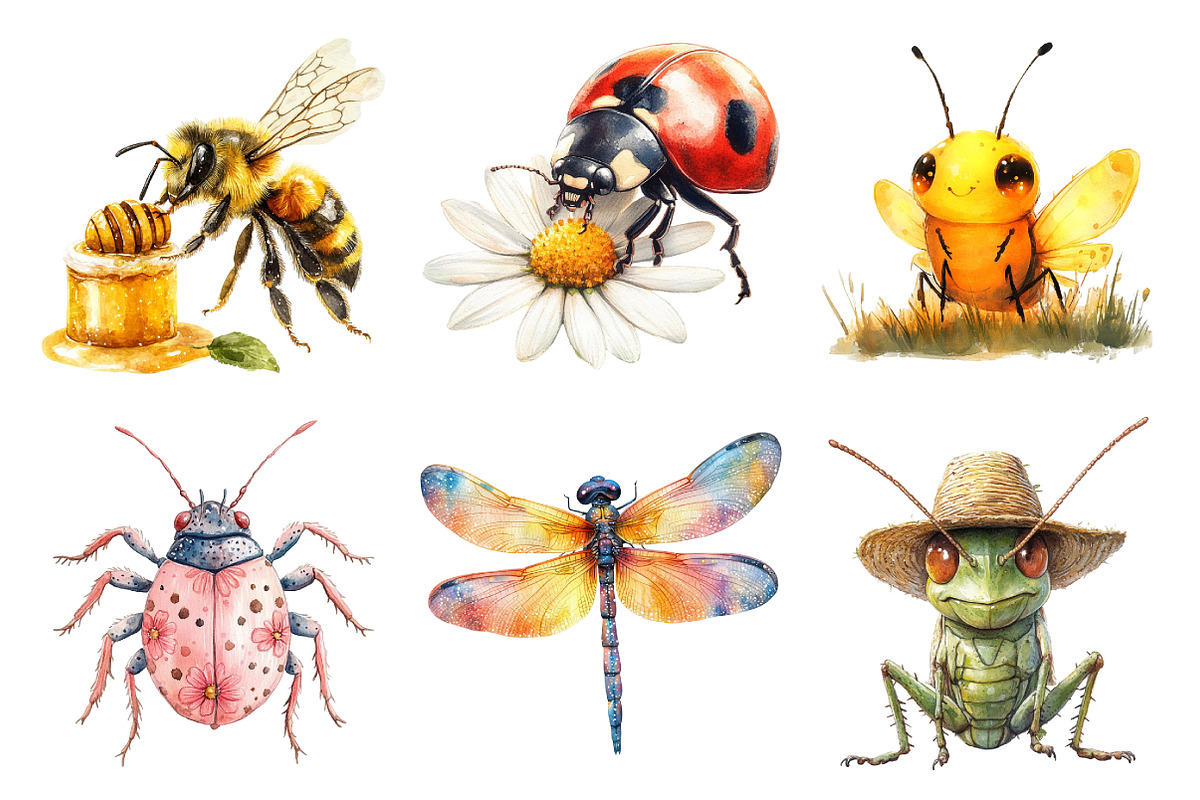 Cute Bugs Clipart Set, an Illustration by Daily.Designs (Photo 4 of 5)