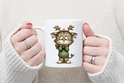 Cute Christmas Watercolor Clipart, an Illustration by designcity5 (Thumbnail 5 of 5)