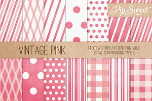 Vintage Pink 14 Pattern Set