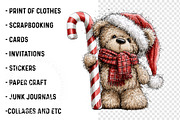 Christmas Teddy Bear Clipart PNG, a Work Illustration by SinaCreation (Thumbnail 3 of 6)