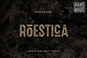 Roestica Vintage Sans Typeface, a Sans Serif Font by Wandery Supply (Thumbnail 1 of 9)