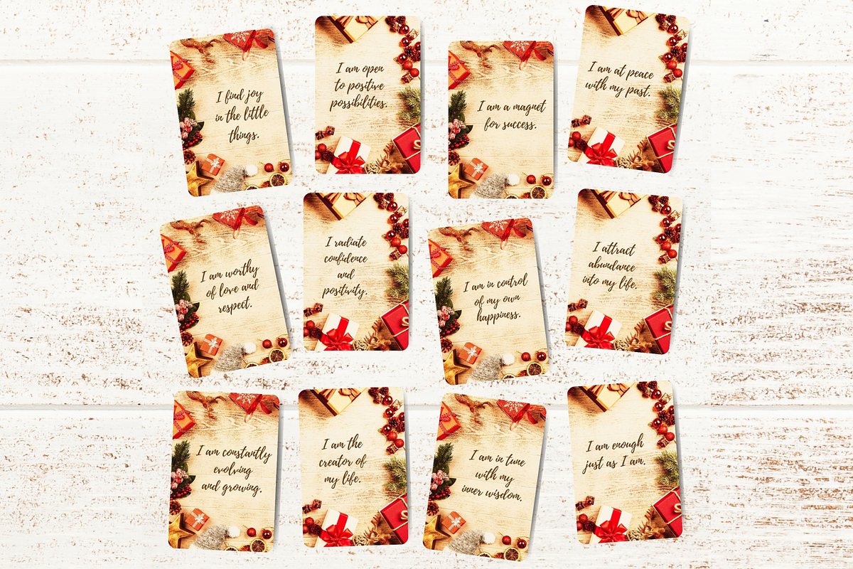 48 Christmas Affirmation Cards, a Card Template by SimoDigitalArt (Photo 4 of 7)