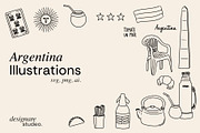 Argentina Hand Drawn Illustrations, a Decorative Illustration by ginni illustrations (Thumbnail 1 of 5)
