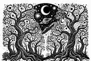 50 Mystical Galaxy Forest Silhouette, a Technology Illustration by Amazin_art (Thumbnail 6 of 34)