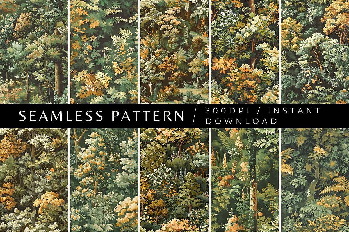10 Woodland Wonder Seamless Patterns, a Pattern Graphic by Inknfolly (Photo 1 of 6)