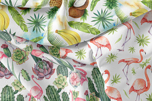 Watercolor Tropical Seamless Pattern