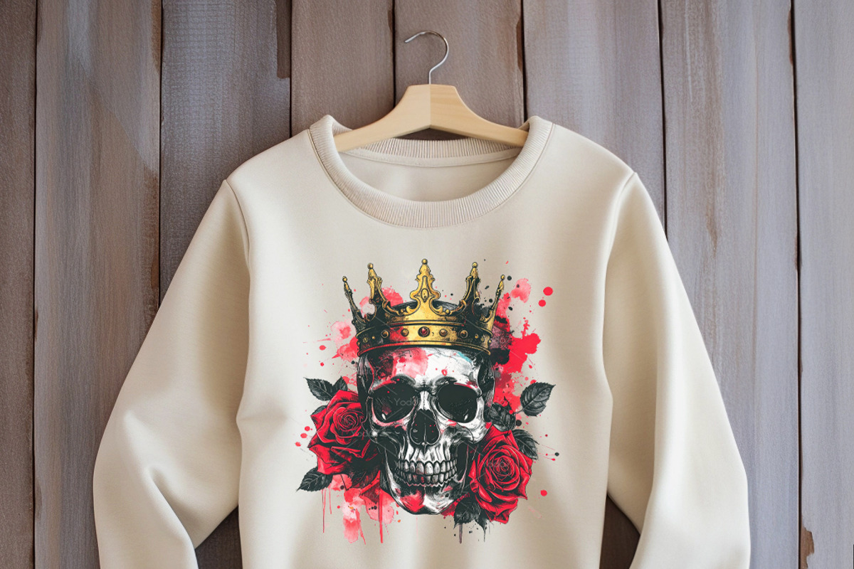 Skull wearing a crown with red rose., a Person Illustration by yod67 (Photo 5 of 7)