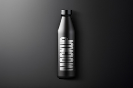 Black Water Bottle Mockup